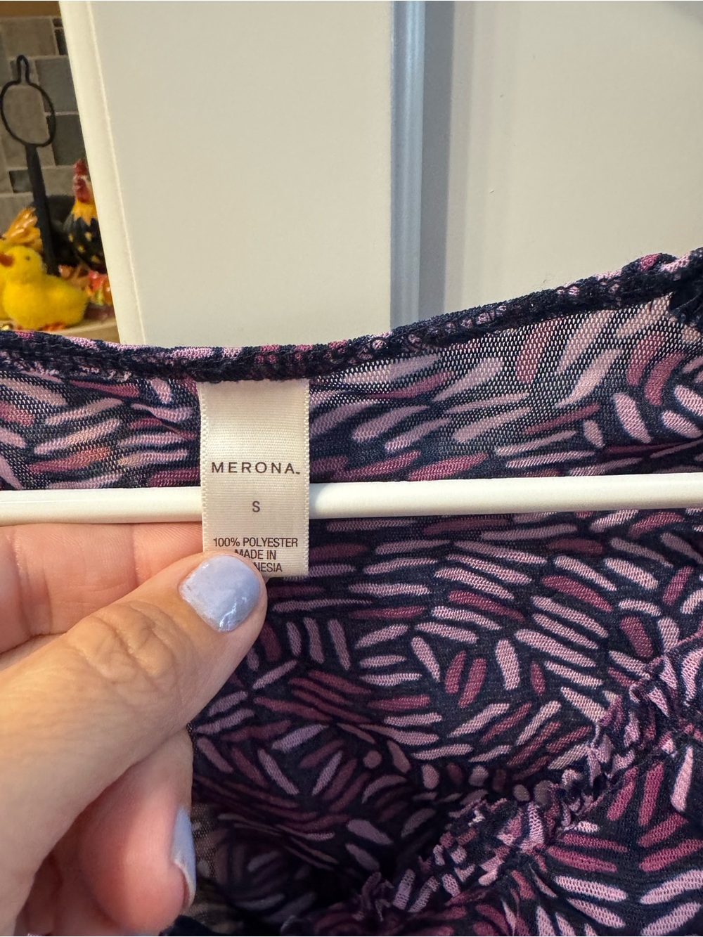 Merona Purple Patterned Ruffle Neck Camisole - Picture 3 of 3